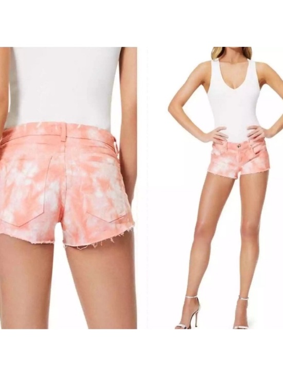 Ramy Brook Pants - Ramy Brook Christy Boyfriend Tie Dye Pink Denim Cutoff Shorts Size 27 NWT